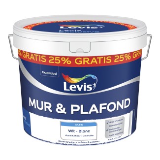 Levistore mur plafond blanc satin 8+2l